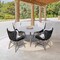 Armen Living Sydney and Fanny 5 Piece Outdoor Patio Dining Set in Light Eucalyptus Wood Gray Cushions 840254335981 - alternate 8